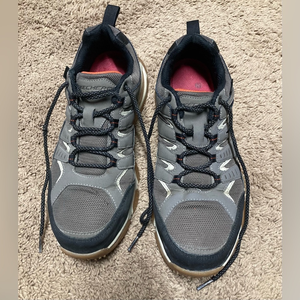 Skechers Work Men's Taupe Black Steel Toe Air Envoy Shoes